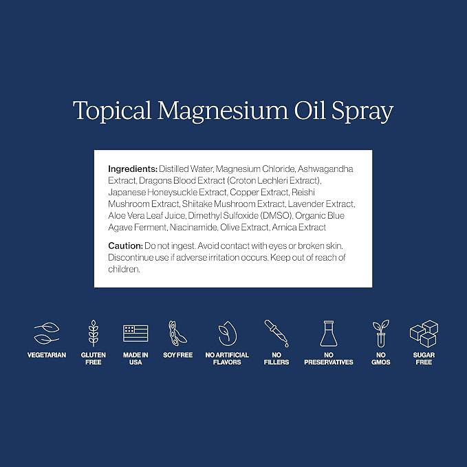 CYMBIOTIKA Topical Magnesium Oil Spray for Body, USA Made, Supplement for Leg Cramps, Muscle, Joint Health & Sleep Support, Includes Magnesium Chloride, Lavender Extract, Aloe Vera, 2pck (6.8 fl oz)