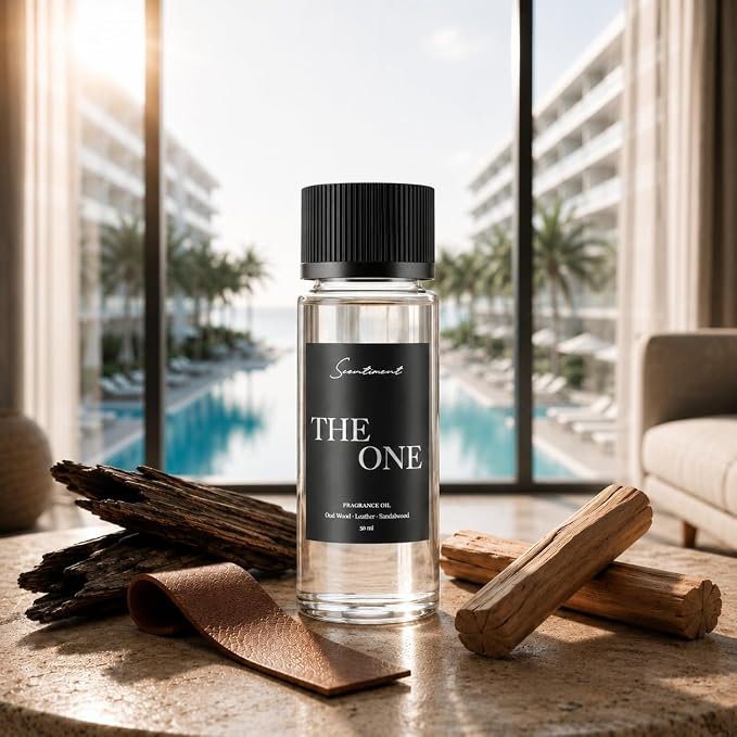 Scentiment The One Diffuser Oil - Premium Hotel Scent with Notes of Cardamom, Leather, Lemon with Cinnamon & Sandalwood Home Scent, Hotel Fragrance Oil Diffuser Refill - 1.69 fl oz (50 mL)
