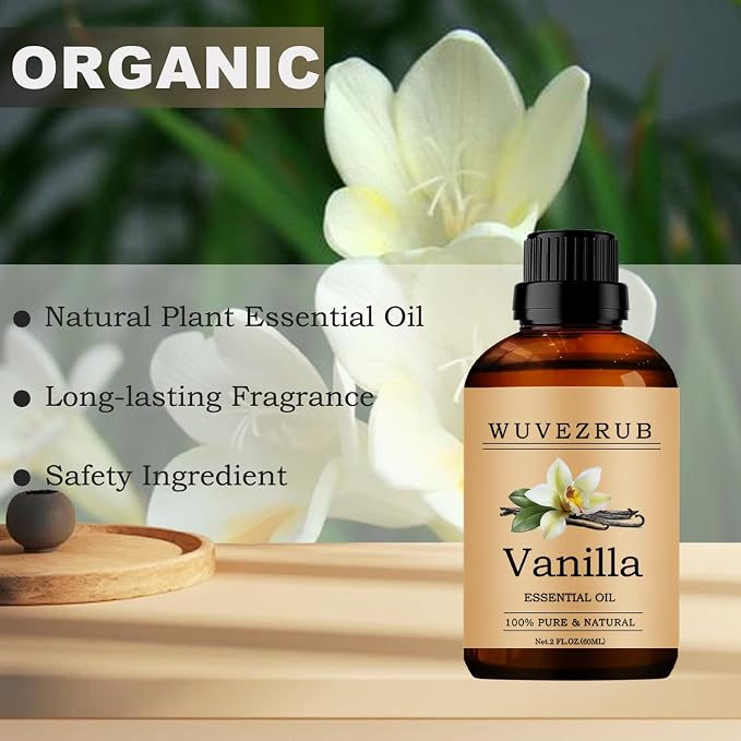 Vanilla Essential Oils, 60ML Pure and Natural Essential Oil for Aromatherapy Diffuser - Vanilla /2 Fl Oz