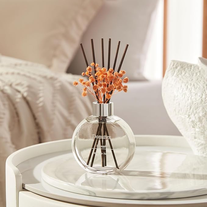 Flower Reed Diffuser Set 5.07oz Pineapple Scent Diffuser with Sticks Home Fragrance Reed Diffuser for Bathroom Shelf Decor