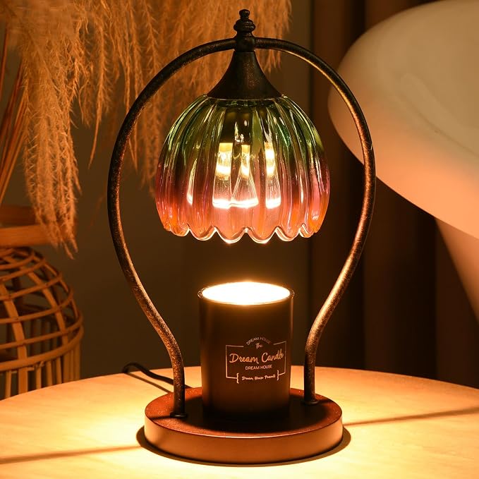 GOODBUY Electric Candle Warmer Lamp with Timer：Scented Candle Warmer Dimmable Lamp with 2 Bulbs, Mothers Day Gifts for Mom Women, House Warming Gifts New Home Decor for Bedroom Living Room