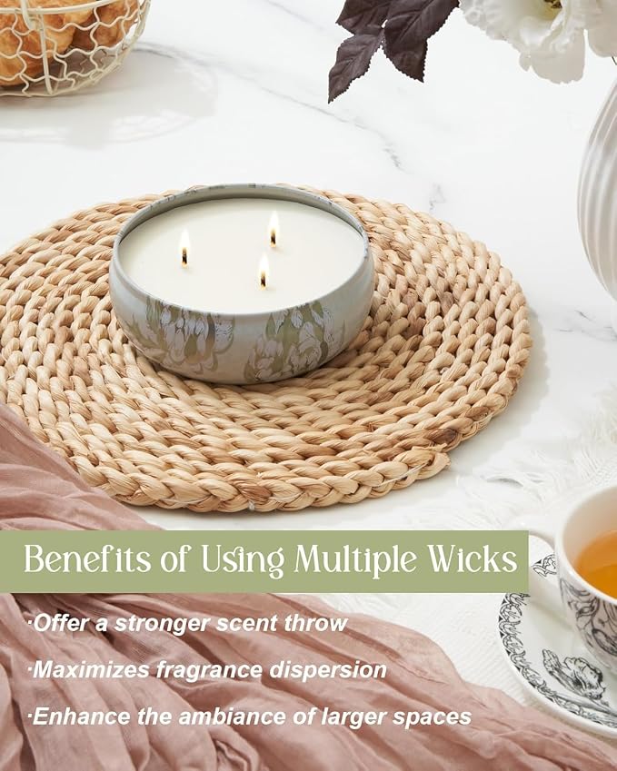 M&SENSE Citronella Candles Outdoor 12 oz, Large 3 Wick Soy Candle, Summer Candle for Home Scented,Over 40 Hour Burning Time, Relaxing Aromatherapy Candle Gift for Women and Men