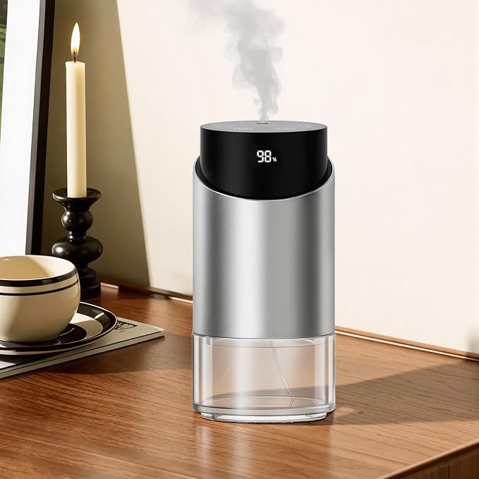 Waterless Essential Oil Diffuser Aromatherapy Scent Diffusers for Home Large Room, Bedroom, Car, Office, Battery Operated Mini Portable Air Freshener, 3 Countdown Timers & 3 Mist Levels