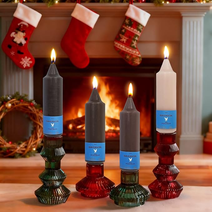 Smokeless Candlesticks Short Taper Candle,Unscented 5 Inches Gradient Brown Candle Sticks Dripless Tapered Candles for Home Décor Gifts