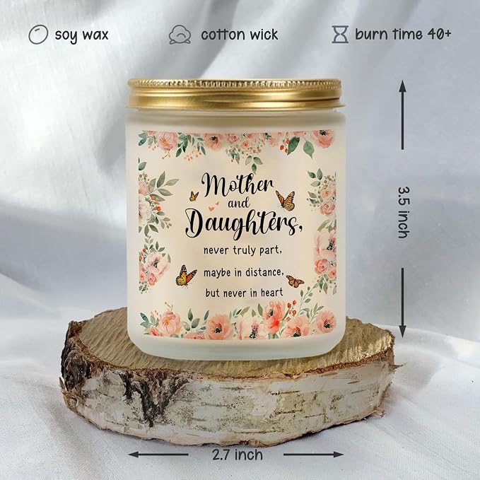 Gifts for Mom from Daughter, Mom Gifts Candle from Daughter, Mother and Daughter Never Truly Apart