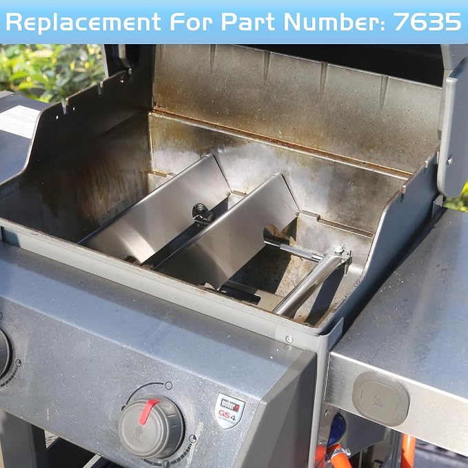 7635 Flavorizer Bars for Weber Spirit 2 Parts E210 Flame Guards Replacement for Spirit GS4 II & I S210 E215 E220 S220 Gas Grill Heat Shields 15.3"