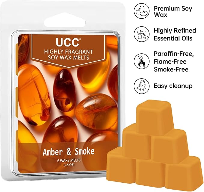 UCC Plant Based All Natural Wax Melts, Strong Fragrance, Long Lasting Premium Soy Scented Melts Cubes, Wax Melts Tarts, Colored Wax Melt - 4 Pack
