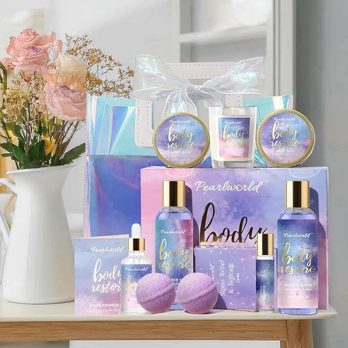 Mother's Day Gift, Spa Kit for Women, 12 Pcs Luxury Bath Skin Care Shower Bath Set, Spa Gift Sets with Reusable Bag, Bath Bomb, Christams Birthday Gifts for Teen Girls, Her, Mom