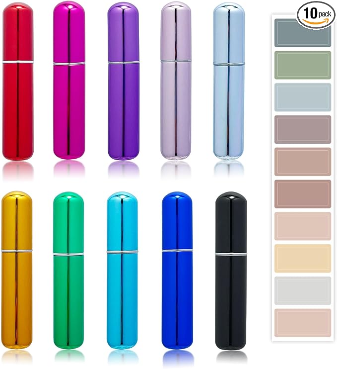 Perfume Travel Refillable Atomizer, Mini Perfume Atomizer Refillables, Scent Pump Case, Small Perfume Spray (10Pcs,5ml)