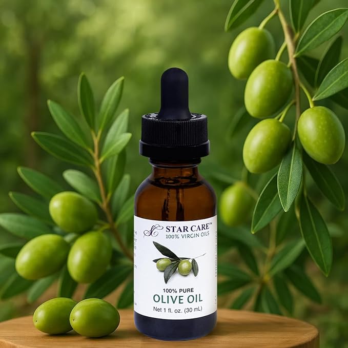 100% Pure Olive Oil for Hair, Skin and Nails 1 fl oz (30ml) Extra Virgin Unrefined Olea Europaea Oil with Dropper Deep Moisturizer Anti-Aging Body Oil & Scalp Treatment