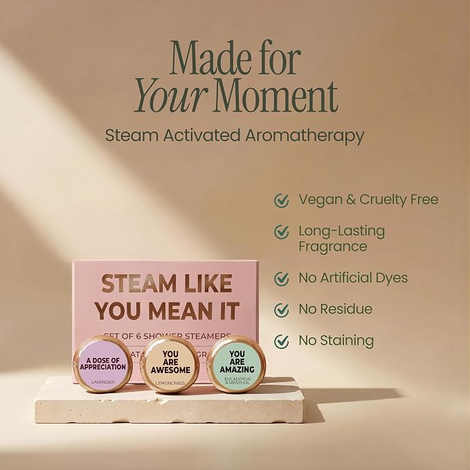 MESMOS 6 Assorted Shower Steamers Aromatherapy, End of Year Teacher Gifts, Thank You Gifts for Women, Shower Steamers for Women, Showers Bomb, Appreciation Gift for Coworkers, Admin, Staff & Team