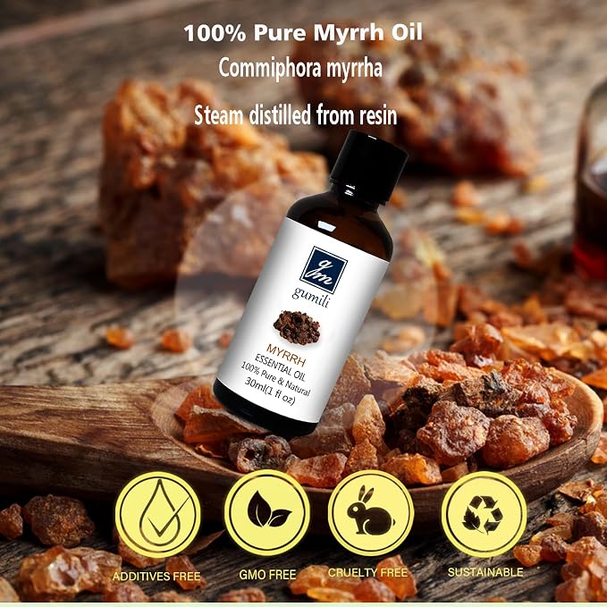 GM Gumili Myrrh Essential Oil, 100% Pure, 30ml, Aromatherapy, Skin Care, Home Diffuser