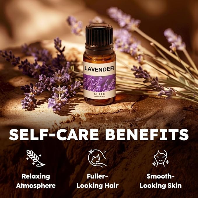 100% Pure Lavender Oil - 0.34 Fl Oz Lavender Essential Oil for Hair, Skin, Diffuser, Aromatherapy & DIY Soap Making Scent