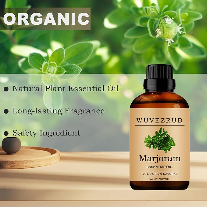 Marjoram Essential Oils, 60ML Pure and Natural Essential Oil for Aromatherapy Diffuser - Marjoram /2 Fl Oz
