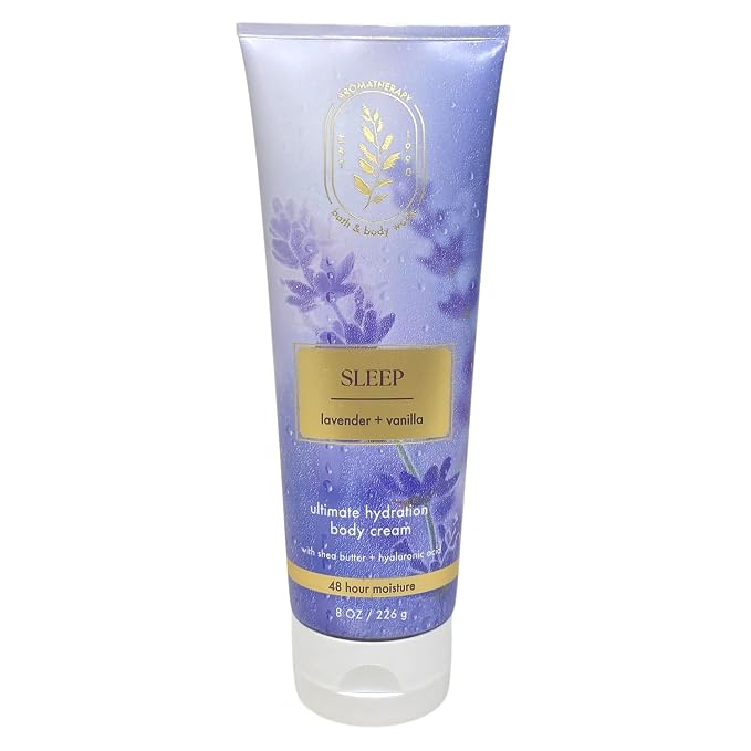 Bath & Body Works Aromatherapy Sleep Lavender + Vanilla Essential Oil Pillow + Perfume Mist, Ultimate Hydration Body Cream, Body Wash & Foam Bath with a Lavender Dream Bar Soap