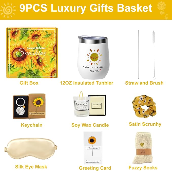 Birthday Gifts for Women Self Care Get Well Soon Gift Baskets, Care Package Gifts Basket for Women Mom Her Best Friends Sister Wife Girlfriend Coworker