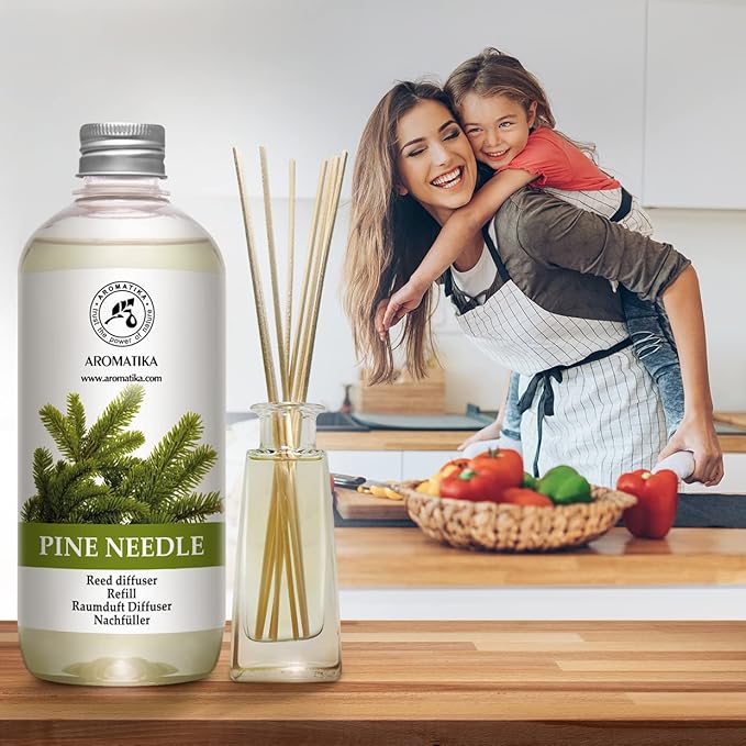 Pine Diffuser Refill 17.0 Fl Oz - Fresh & Long Lasting Fragrance - Scented Reed Diffuser - Diffuser Oil Refill - for Aromatherapy - Office - Air Fresheners w/Natural Essential Pine Needle Oil