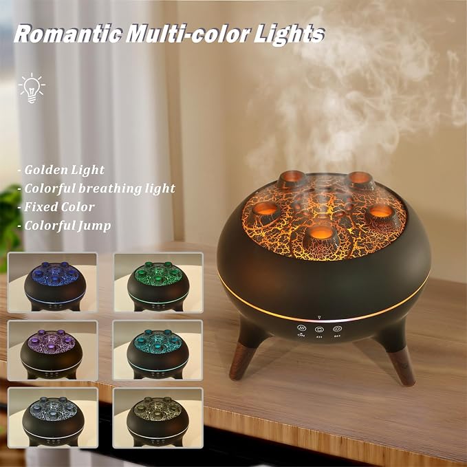 Essential Oil Diffuser 250ML Dancing Jellyfish Aromatherapy Diffuser Humidifier with 7 Colors LED Lights,Remote Control,Plug in for Bedroom,Office (Black)