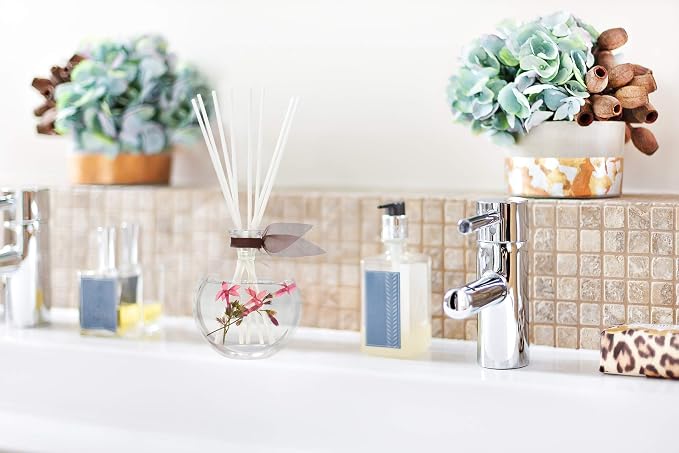 Reed Diffuser Set, Hawaiian Sandalwood Scented Oil Diffuser with Sticks, Home Fragrance Accessories for Bathroom Shelf Decor, Aroma Diffusers for Home or Office Fall Decor, USA Made