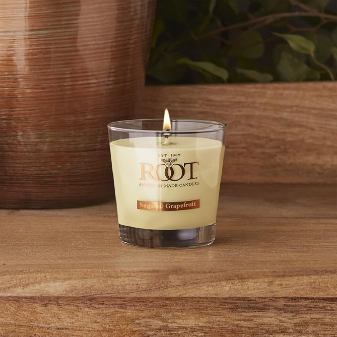 Root Candles Scented Candles Honeycomb Beeswax Blend Premium Handcrafted Candle, Small Veriglass, Sugared Grapefruit