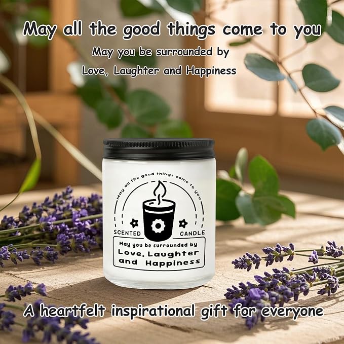 Scented Candles - Lavender Eucalyptus Candles for Home Scented, 7oz Soy Wax Aromatherapy Candle, Calming Candle, Inspirational Gifts for Women & Men