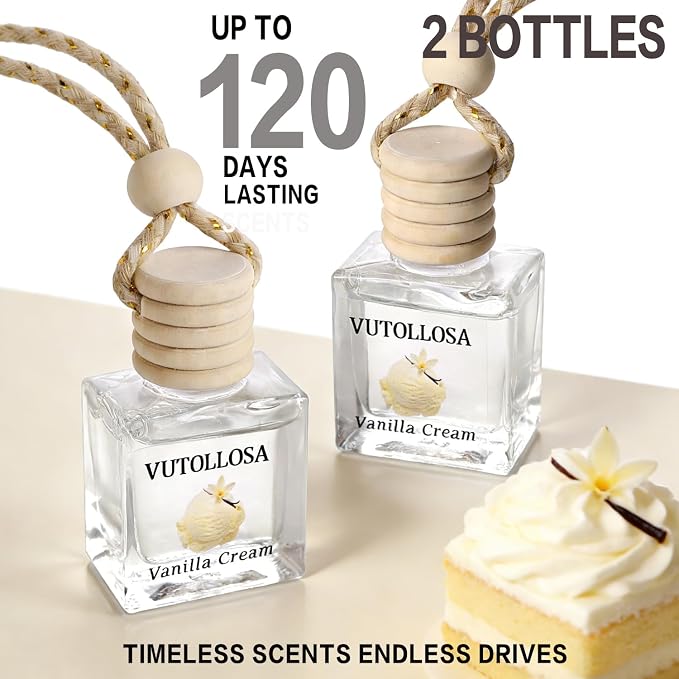2-Pack Car Air Fresheners, Car Deodorizer, Vanilla Mocha Cream Air Freshener Long Lasting Hanging Car Air Freshener for Men and Women, Car Scent Diffuser by VUTOLLOSA