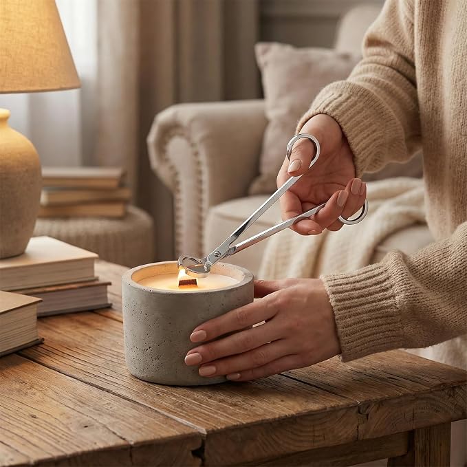 Candle Snuffer, Candlesnuffers Wick Snuffer Candle Accessory, Stainless Steel Wick Flame Extinguisher for Putting Out Candle Flame Safely (Silver Candle Wick Trimmer)