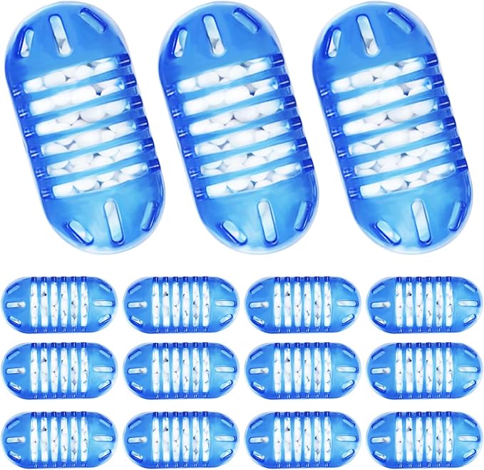 15 Pack Universal Humidifier Cleaner, Demineralization Cartridge for Humidifier Compatible with All Humidifiers and Fish Tanks Cleaning Ball, Water Softener Cleaner, Reduce Scale and White Dust, Blue