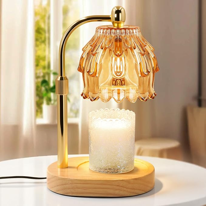 Candle Warmer Lamp with Timer - Electric Wax Melt Warmer with Adjustable Height and Dimmer for Scented Candle Wax, Home Fragrance Décor and House Warming Birthday Gifts for Women Mom