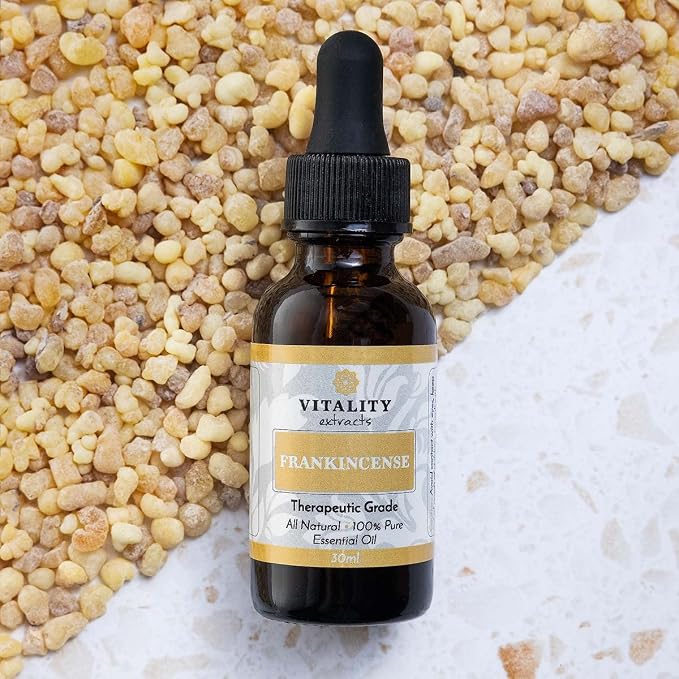 Vitality Extracts Frankincense Essential Oil (30ml) – 100% Pure Boswellia Serrata, Aromatherapy Oil for Relaxation & Calm, Skin Care Use, Warm Woody Scent for Diffuser, Massage & Yoga