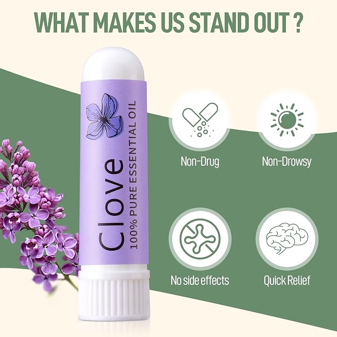 Hion Nausea Relief Inhaler-Clove, Natural Essential Oils Inhalers