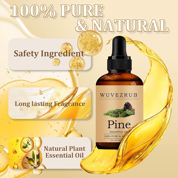 Pine Essential Oil 120ML - 100% Pure and Natural Oils for Aromatherapy Diffuser - 4 Fl Oz/Pine