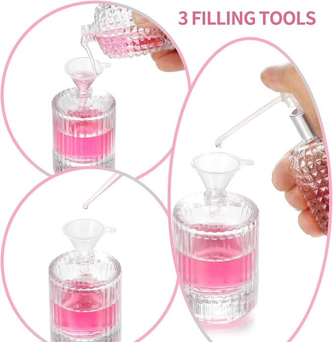 2 Pack 30ml Empty Glass Spray Bottles, Refillable Fine Mist Atomizer Portable Travel Cologne Atomizers Fragrance Containers Sprayer for Perfume (Black Cap and White Cap)