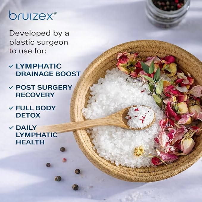 Bruizex Arnica Montana Bath Salts, Epsom Salt Bath Soak for Lymphatic Drainage & Body Detox, Magnesium Bath soak with Essential Oils, Bath Salts for Pain Relief, Swelling & Post Surgery -1 Lb
