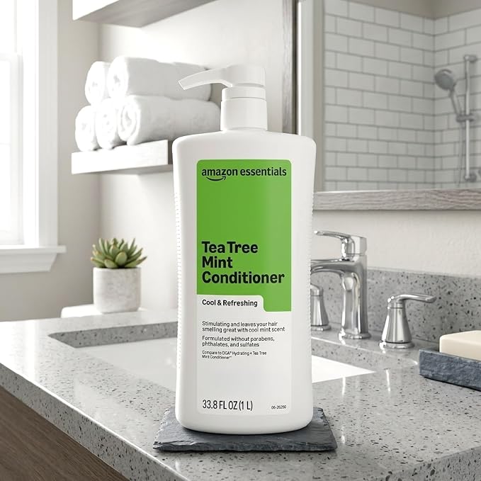 Amazon Essentials Conditioner, Tea Tree Mint, Sulfate-Free Formula, 33.8 Fl Oz, Pack of 1