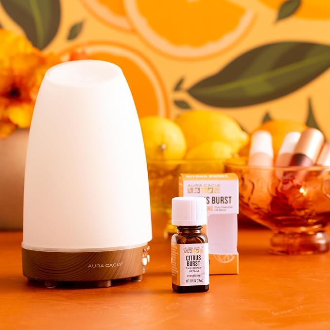 Aura Cacia Citrus Burst Essential Oil Blend, Boxed 0.25 fl. oz. - Light Aroma, No Synthetic Fragrances