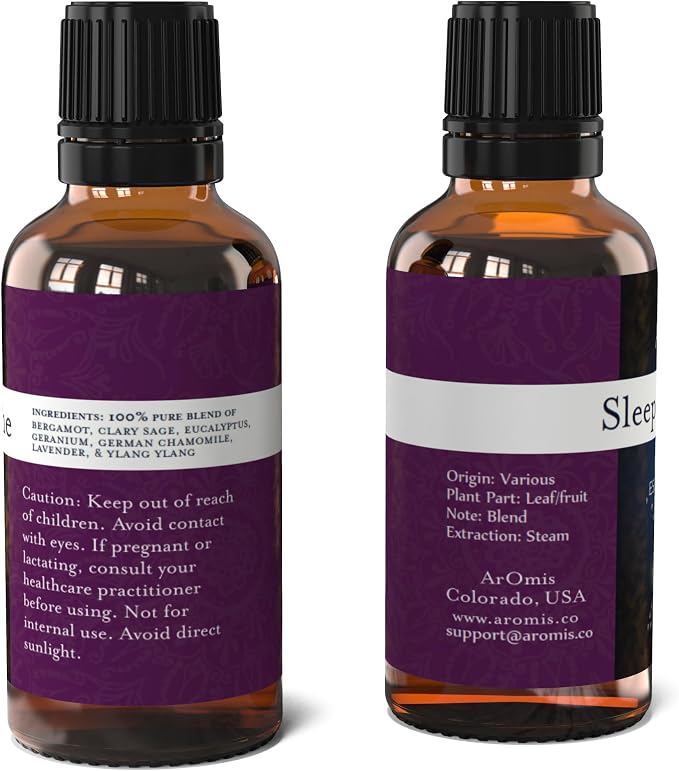 ArOmis Sleep & Breathe Essential Oil Blend - 100% Pure - 10ml (.34 fl Oz), Blend Perfect for Aromatherapy Diffuser
