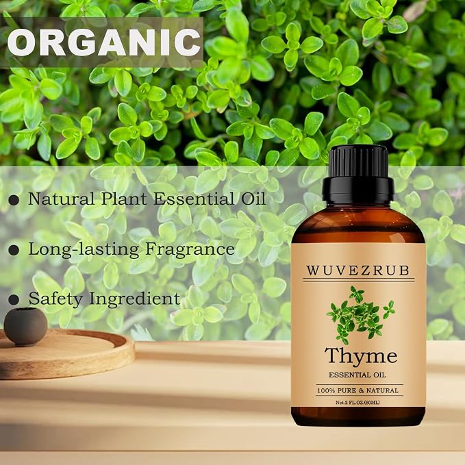 Thyme Essential Oil - 60ML Pure and Natural for Aromatherapy Diffuser - 2 Fl Oz