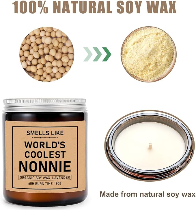 Smells Like World's Coolest Nonnie Candle - Nonnie Soy Candle - Funny Nonnie Gift Candle - Mother's Day Gift - Smells Like Candle - Candle for Nonnie - Happy Mother's Day
