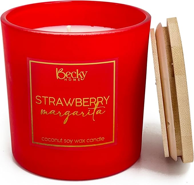 3 Wick Candle, 14.5oz Strawberry Margarita Scented Candle, 3 Wick Candles, Big Candles, Huge Candle, Three Wick Candle, Bath Candles, Candle 3 Wick, 3 Wick Candle Jars