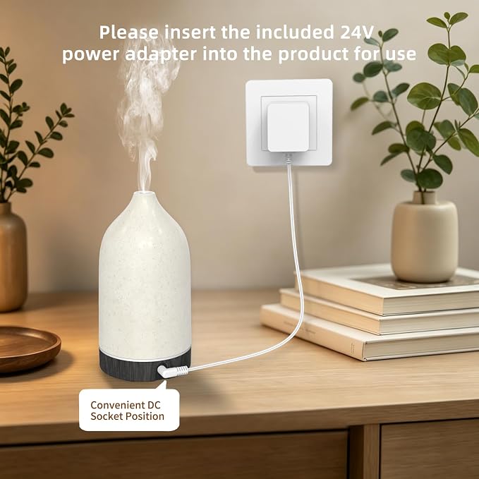 SPLITSKY Essential Oil Diffuser 150ml, Small Aromatherapy Diffuser with Remote Control, 7-Color LED Light, 3 Timer, Quiet Ultrasonic Diffuser with Auto Shut-Off, Easy to Clean for Living Room, Office