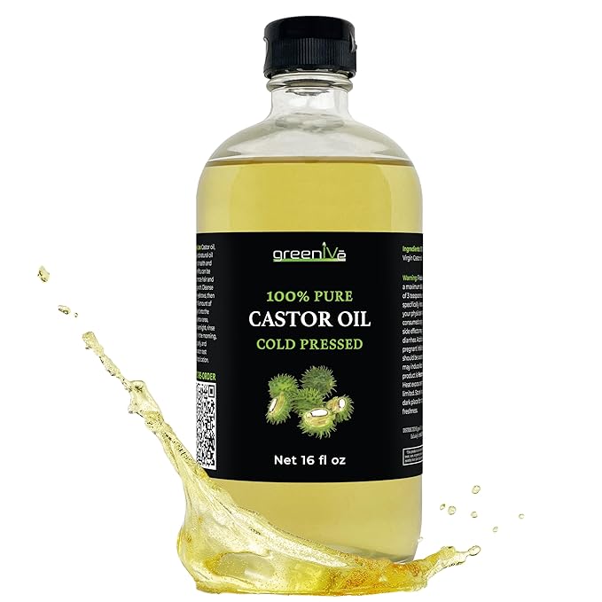 GreenIVe 100% Pure Glass Castor Oil - Cold Pressed - Hexane Free - Exclusively on Amazon (16 oz)