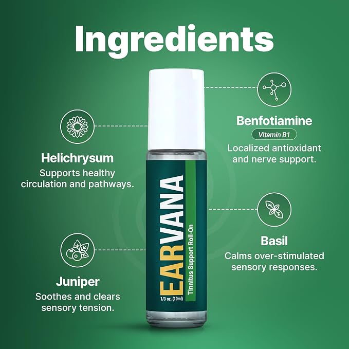 EarVana Calming Ear Roll-On – Essential Oil Blend for a Sense of Quiet & Calm – Soothing Aromatic Topical – 10ml, Made in USA