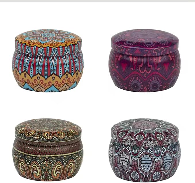 Scented Candle Gift Set with 8% Essential Oils | 4 Pack Aromatherapy Candles for Stress Relief and Relaxation