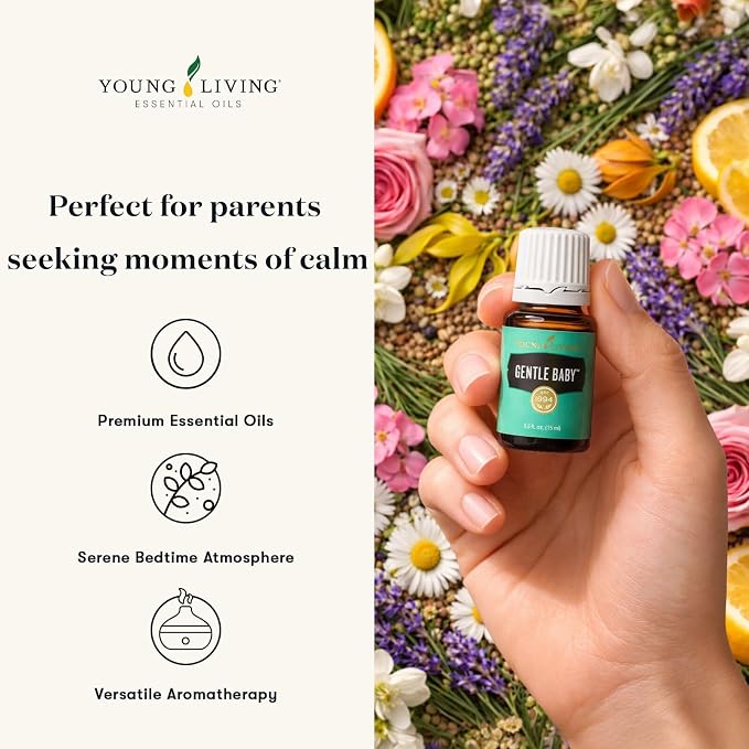 Young Living Gentle Baby Oil Blend | 15ml | Gentle Aroma for Babies, Kids, & Adults | Supports Skin Softness | Calming Aromatherapy Massage | Infant & Parent Relaxation | Soothing Floral Scent
