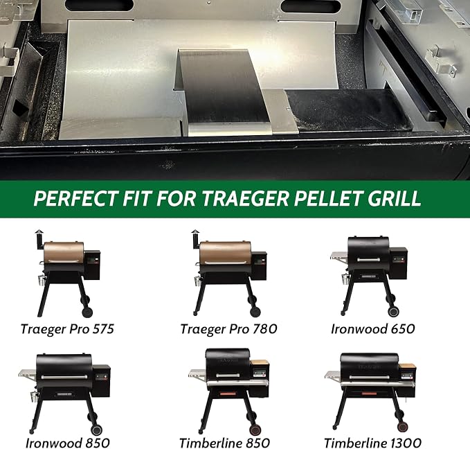 Heat Baffle Diffuser Replacement Part for Traeger Ironwood 885/650, Pro 575/780, Century 885 Pellet Grill Parts, Stainless Steel Heat Deflector Outdoor Grill Accessories for Traeger