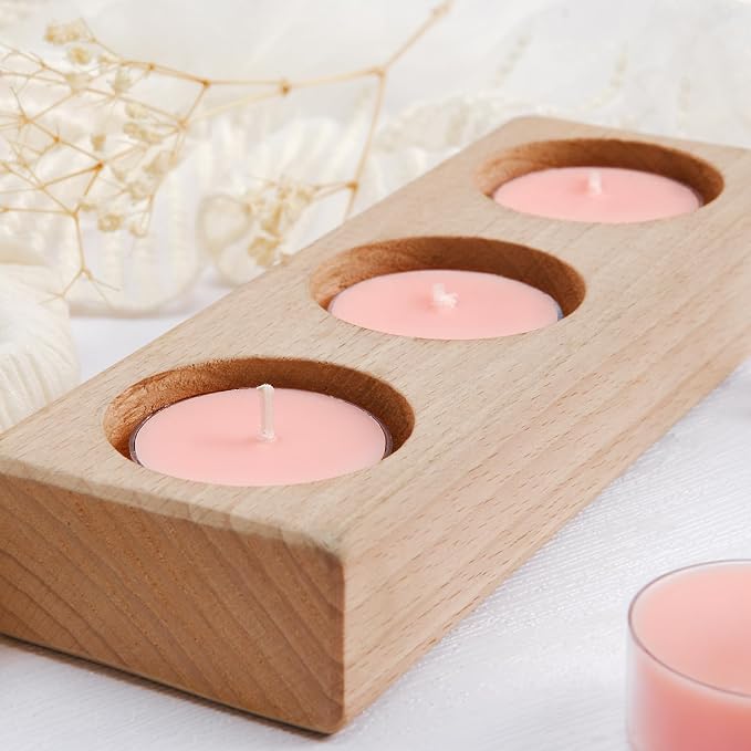 DEYBBY Natural Hibiscus Orchid Scented Soy Wax Tealight Candles Bulk, Aromatherapy Luxury Tea Candle Set of 24-4 Hour Burning Great Gift