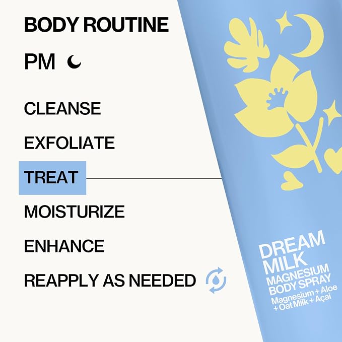 Pacifica Dream Milk Magnesium Spray for Sleep & Relaxation - Natural Magnesium Body Mist Infused with Lavender, Chamomile & Essential Oils, Vegan & Cruelty-Free, Clean Beauty, 8 fl oz