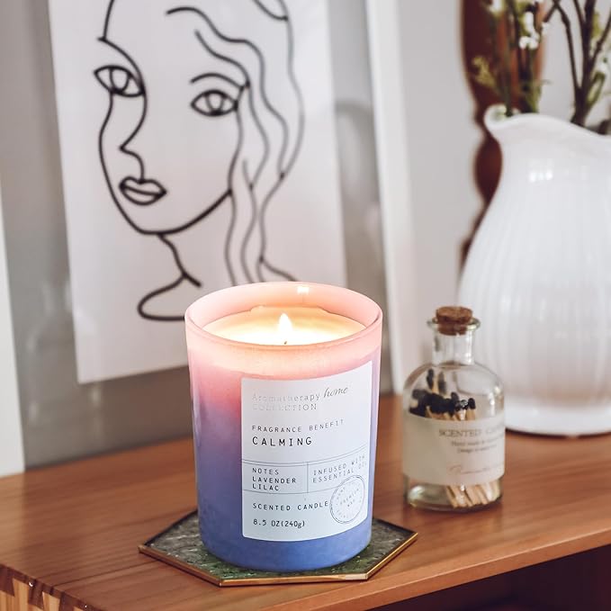 Lavender Lilac Scented Candles - Summer Purple Candles for Home,8.5oz | Gift for Women & Men
