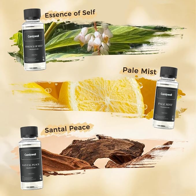 Hotel Diffuser Oil for Waterless Diffusers, Luxurious Relaxing Aromatherapy Scent Essential Oil with Cardamom, Cedar & Sandalwood, 4 Fl Oz, 120 ML, Santal Peace
